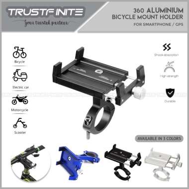 Aluminium Bicycle Mount Holder for Smartphone GPS Holder Hp GPS Sepeda Biru