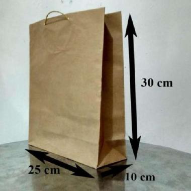 Paperbag / shopping bag / tas kertas polos - 25 x 10 x 30 - Potrait