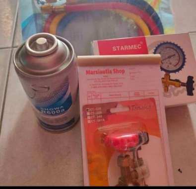 Paket isi freon kulkas showa R600 manifold selang 2pcs cantap 338 family color