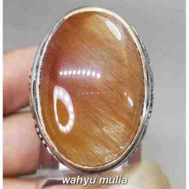 Batu Akik Kecubung Rambut Sedana Emas Merah Asli Kode 2136 Merah