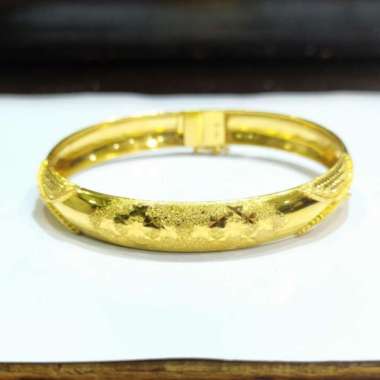 Gelang Tangan Dewasa Keroncong Bangkok Ukir Emas Kuning 750