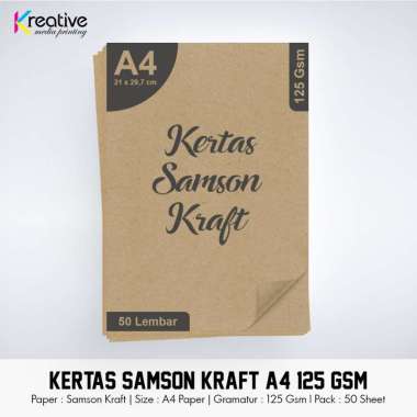 Kertas Samson Kraft (A4 / 125 gsm / 1 pack = 50 lbr)