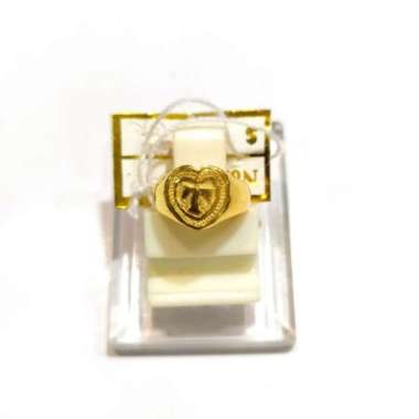 Cincin Bayi Baby Inisial T Emas Kuning 24K