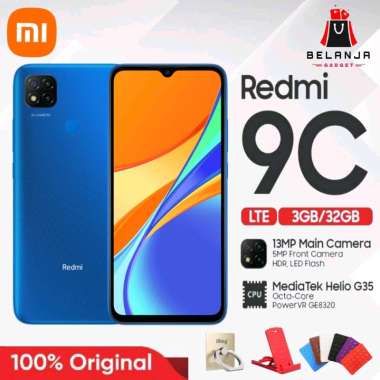XIAOMI REDMI 9C RAM 3/32GB & 4/64GB GARANSI RESMI XIAOMI INDONESIA 3/32GB Hitam