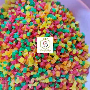 SUKADE 200gr / manisan pepaya kering mix warna campur