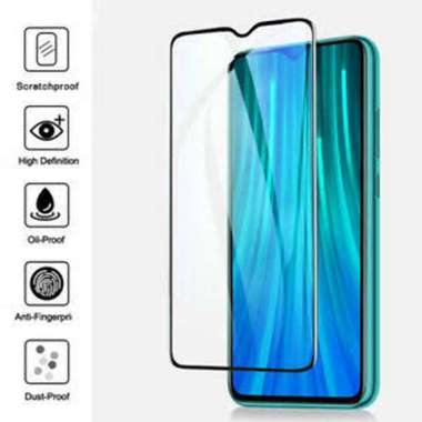 Tempered Glass Full Cover 9H untuk Xiaomi Redmi Note 8 - List Hitam Clear -
