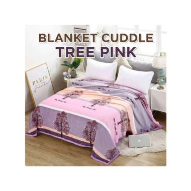 Goto Cuddle Blanket Selimut Dewasa Bulu Halus Tebal Lembut Karakter TREE PINK