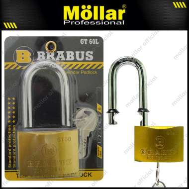 BRABUS GT60L Long Gembok Kuningan 60 mm Leher Panjang Computer Key