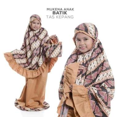 MUKENA ANAK BATIK TAS KEPANG COKLAT