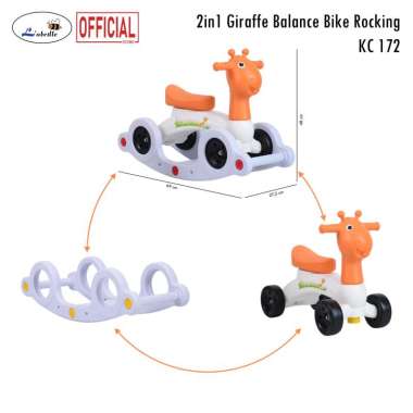 Labeille KC 172 2in1 Giraffe Balance Bike Rocking Sepeda Roda 3 Keseimbangan Anak Bayi