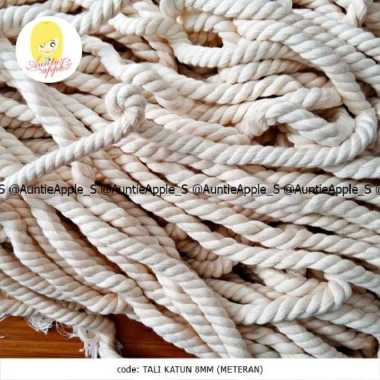TALI TAMBANG KATUN METERAN 8MM/MACRAME/TALI TAS/TALI KEPANG/TALI KATUN