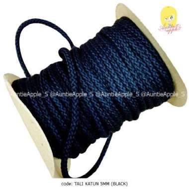 TALI TAMBANG KATUN 5MM BLACK/TALI TAS SERUT/DIY MACRAME/TALI DEKORASI