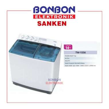 Sanken Mesin Cuci 2 Tabung 14KG TW 1556 / 14 KG TW1556 X-TOR