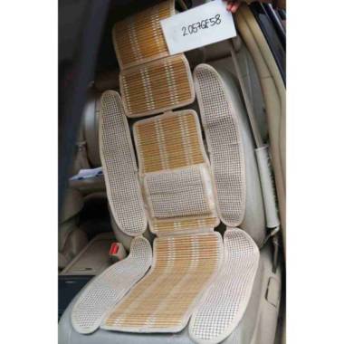 Alas Jok Mobil Sandaran Anyaman Bambu Tiker Jok Mobil 1 Set Universal Beige