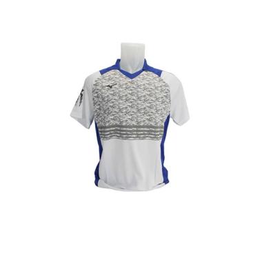 Mizuno Apparel 8006 Men's Jersey Badminton – White/Blue M White/Blue