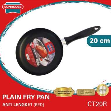 Sunhouse (CT20R) Frypan Anti Lengket Hitam Merah 20 cm 1 Pcs HITAM