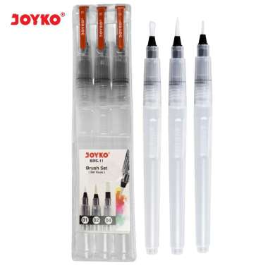 Brush Set Alat Lukis Kuas Cat Air Poster Acrylic Joyko BRS-11 Transparent