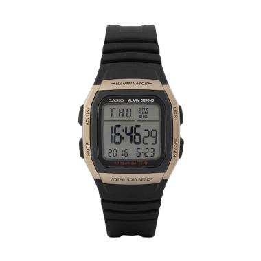 Casio W-96H-9AV Silicon Jam Tangan Pria - Black Gold