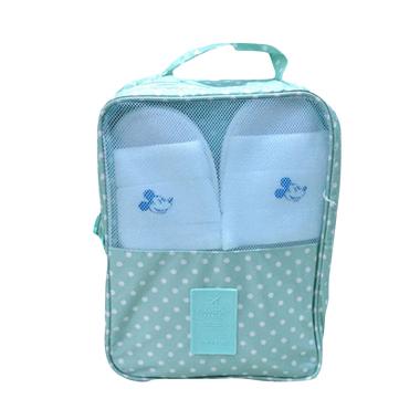 Happy Polkadot Kecil Tas Sepatu - Biru Muda