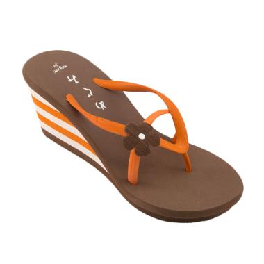 Megumi Daffodils Sandal Heels Wanita - Brown