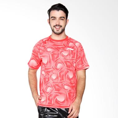Li Ning RN Tee Kaos Badminton Pria - Red ATSL437-3
