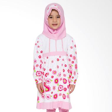 4 You Sweet Flower Moslem Long Dress - Pink