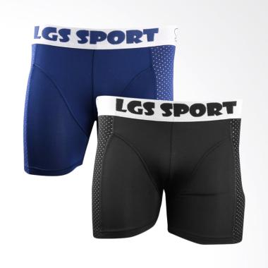 LGS Men Boxer Underwear Pria - Blue/Black [2 pcs] LEBX.004.600.2.7C
