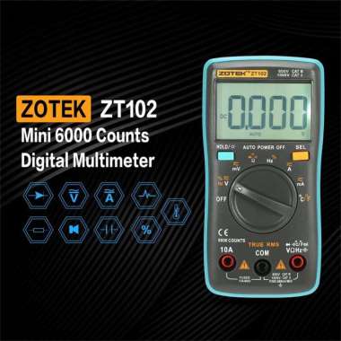 ZOTEK ZT102 Digital Multimeter AVOMeter Multitester AC DC ZT-102 HITAM