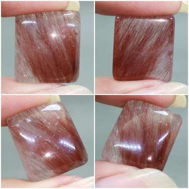 Batu Akik Kecubung Rambut Merah Natural Kode R141 Multi colour