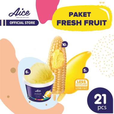 Paket Aice Ice Cream Fresh Fruit Lovers Es Krim isi 21pcs Eskrim -