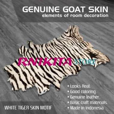 KULIT KAMBING ASLI MOTIF MACAN PUTIH - Genuine Goat Skin