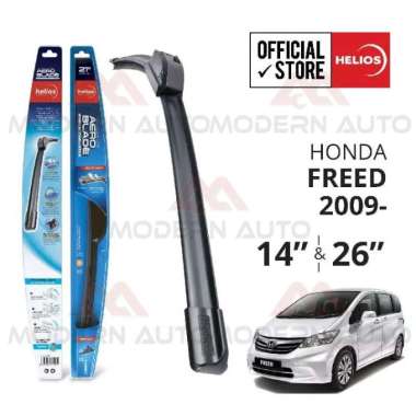 Wiper Frameless Honda Freed (2pcs) 2009 keatas HELIOS Mobil Hitam