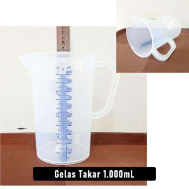 Gelas Takar 1000mL 1 Liter 1 ltr - Takaran Kue Air Plastik Green Leaf