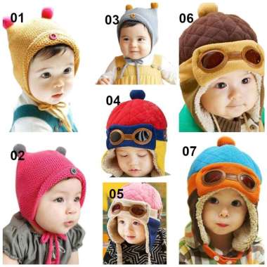opi Kupluk Bayi Pompom Topi Anak Bucket Rajut Topi Korea Bunny Hat / Pilot / Unicorn Part 02 PINK