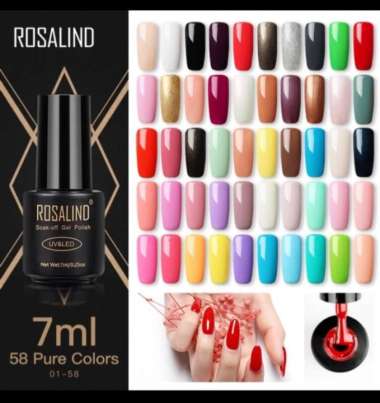 ROSALIND 1 Set 58 Warna 7.5ml / Kutek UV Gel ROSALIND / Kutek Gel Polish PURE COLOUR SERIES