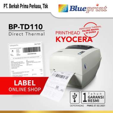 BLUEPRINT Printer Barcode Thermal Printer Label Resi A6 TD110 - USB