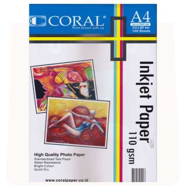 Coral Inkjet Paper Kertas Foto Doff Matte 100 Lembar A4 110 gsm