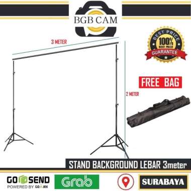 Stand Background 3 meter Foto Studio Backdrop Tripod / Tiang Kain