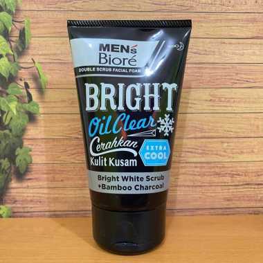 Mens Biore Bright Oil Clear Extra Cool / Pembersih Muka - 100gr