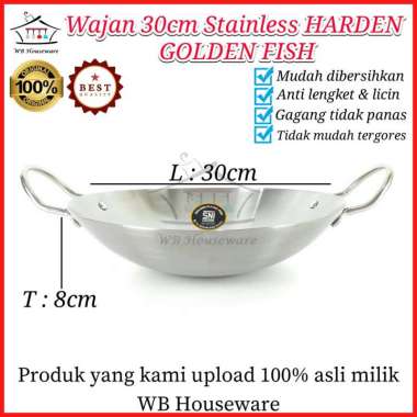 Wajan 30cm penggorengan anti lengket Stainless HARDEN GOLDEN FISH