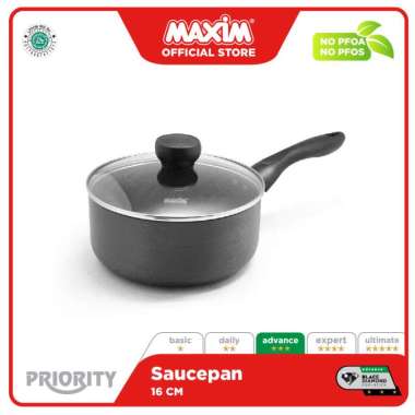 Maxim Priority Panci Teflon 16cm Saucepan + Tutup Kaca