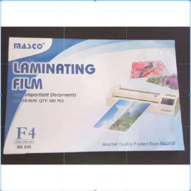 Plastik Laminating F4 Masco 100 mic 225 x 340 mm 100 sheets / laminating film / laminating F4