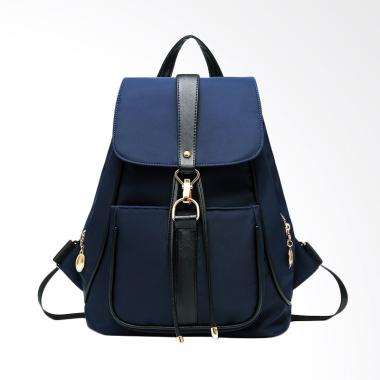 Martinversa TR7 Kanvas Nylon Impor Backpack Tas Ransel Wanita - Blue