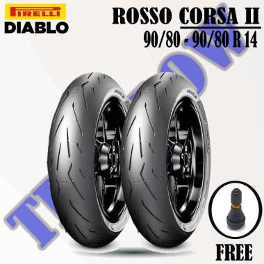 Paket Ban Motor Matic SOFT COMPOUND // PIRELLI DIABLO ROSSO CORSA 2 90/80 - 90/80 Ring 14 Tubeless
