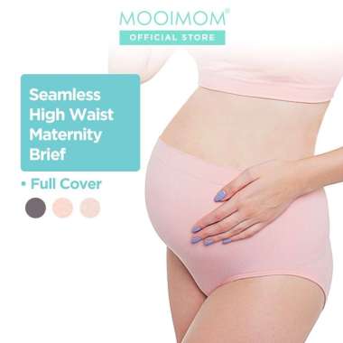 MOOIMOM Seamless High Waist Prop Belly Maternity Briefs Celana Dalam Ibu Hamil - Nude Semua Ukuran N