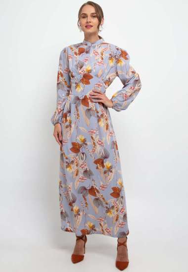 Hazelnut - Quezza Dress - Sky Blue Semua Ukuran Sky Blue