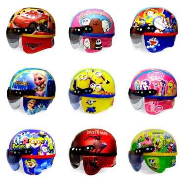 Helm Retro Anak Anak  Lucu Motif Doraemon 2 Sampai 5 Tahun Ukuran Anak-anak Multicolor