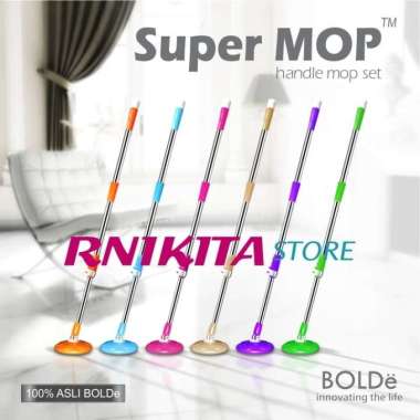 Tongkat dan Kepala SUPER MOP BOLDE | handle+disk Besar Biru