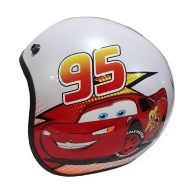 JP Helmet Retro Kids Cars Helm Anak - Pearl White M