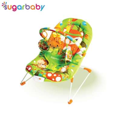 Sugar Baby Sugar Fox Deluxe Musical Vibration Baby Bouncer Forrest Green